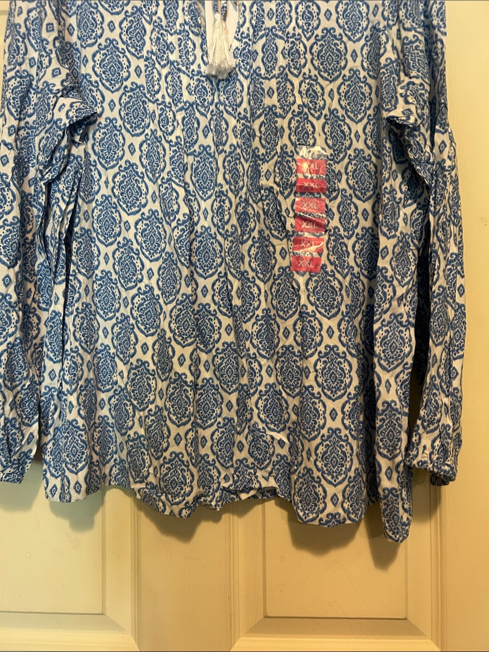 Stella Parker Blue and White Top Size XXL - Picture 3 of 8